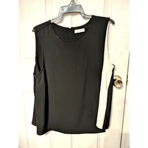 Calvin Klein Black White Avant Garde Minimalist Career Tank Top Shirt 1X 18